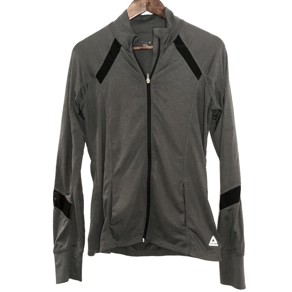 Reebok Activewear Fitted Track Jacket Mesh Grey M